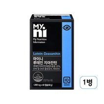 일동제약 루테인 지아잔틴 눈 영양제 눈에좋은 아스타잔틴 메리골드꽃 결명자 빌베리 헤마토코쿠스 추출물 알티지 오메가3 황반 눈노화 눈침침 눈건조 LUTEIN, 60캡슐, 1병