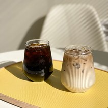 홈카페 유리컵 내열 투명 아이스 라떼잔 언더락 텀블러 폴리글라스 420ml 470ml, 폴리글라스 플리츠