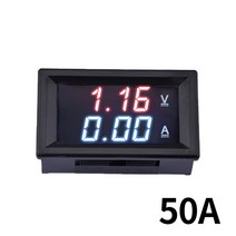 정밀계측기 미니 DC 100V 디지털 자동차 전압계 전류계 10A 50A 디스플레이 패널 앰프 볼트 감지기, 03 50A  red blue