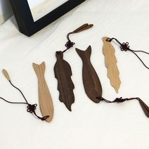핸드메이드 원목 책갈피 (이동필 작품) 북마크, 호두나무 + 나뭇잎