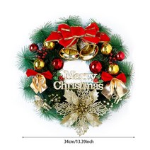 크리스마스 리스 어린이집크리스마스선물 크리스마스니스 40cm 인공 베리 장식 열매 홈, 빨간색