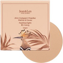 독일 진앤렌 Jean & Len Compact Powder 2-in-1 매트 커버 01 Ivory 파우더 콤펙트 10g, 6팩