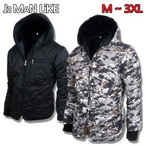 J2MAN 후끈한 겨울 후드 깔깔이 점퍼 남자 남성 작업복 패딩 자켓 집업