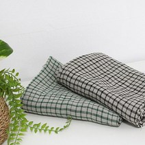 [대폭] 바이오워싱린넨 - 린네니아체크 2color / 침구류 홈패션 인테리어 소품