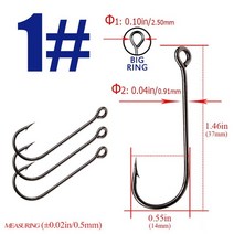 대형 견인고리 카라반 트레일러 큰 눈 반지와 낚시 후크 3 팩 1-10 고 탄소강 가시 낚시 후크 지그 후크 잉어 낚시 미끼 웜 후크 일본 다이와, 크기 1, 10pcs-1팩
