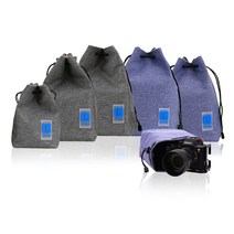 LUCLO 카메라 파우치 스탠드 칸막이 가방 캐논 니콘 소니 후지 미러리스 DSLR, 라이트블루, M