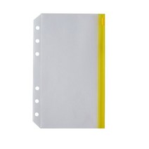 A5/A6 바인더 포켓 2 개 PVC 루스 리프 백 6 링 노트북 파우치 문서용 다채로운 지퍼 폴더, 05 yellow-A6-2pcs