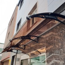 캐노픽스 1000 X 3500 차고 비가림시설 옥상 어닝 창문 차양막 차양막설치 비가림시설, 브라운 렉산 회색 브라켓 실버 바