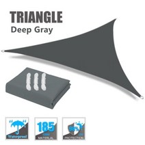 2/3/3.6/5M Triangle Sun Shade Sail Canopy for 98%UV Block Sun Shelter For Outdoor Facility&Activ, CHINA, 3.6X3.6X3.6M, DEEP GREY