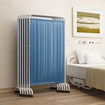 의료용 보건실 이동식 요양원 병원칸막이 병실스크린, Q51 - 화이트 프레임 - 핑크 천