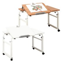 비카 멀티 컴퓨터책상 1200/이케아/드레싱테이블/높이조절/각도조절/너비조정/침대테이블, 화이트 대형1200~1660mm