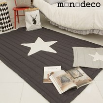 [모노데코]최고급 순면 대형 별 카페트(140X210), 진그레이