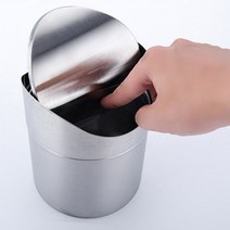스마트 쓰레기통 휴지통 종량제 음식물 밀봉 원터치 화장실 대형 4 색 스테인레스 스틸 미니 자동차 분리형 롤링 커버 먼지 데스크탑 홈 오피스, 사진으로