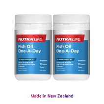 뉴질랜드 뉴트라라이프 피쉬오일 오메가3 원어데이 NutraLife Fish Oil 90캡슐 2개