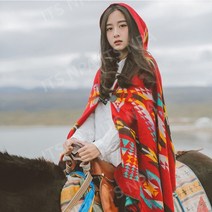 몽골 판초 후드 캠핑 에스닉 망토 여름 어깨 가디건 숄 망토 여행 보헤미안 6종