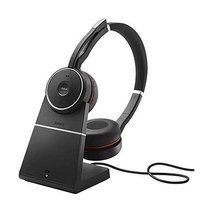 자브라 무선 블루투스 마이크 헤드폰 Evolution 75 블랙, MS Teams Stereo Headset + Char