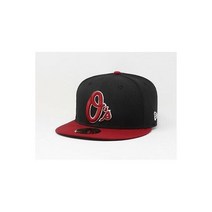 뉴에라 59Fifty Men 캡 MLB Basic 볼티모어 오리올스 Black Red Custom Fitted 모자