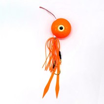 참돔 채비 타이라바 헤드 스커트 일체형 루어, 형광 오렌지, 90g