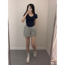 (드시즌)쭈리반바지(3부반바지 쭈리반바지 밴딩반바지)