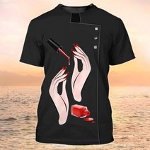 데스크유니폼 코디네이터 유니폼 최신 여름 패션 남성 티셔츠 네일 기술자 개인 이름 인쇄 셔츠 유니섹스 캐주얼 손톱