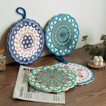 ll0II타일받침 엔틱 오브제 뚝배기받침대 도자기 냄비받침대 ［Il］, F