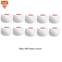 누수 탐지기 누출 감지기 청음 하수구 배관 센서 풀 오버플로 레벨 홈 보안 홍수, 10pcs 물 센서