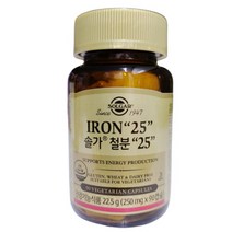 솔가 철분 25 임산부 철분제 90캡슐 x 250mg 3개월분, 솔가 철분 90캡슐