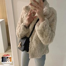 TIYANY 여자 코트 여성용 양털 플리스 자켓 + 양말 증정