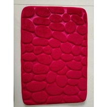 조약돌 양각 욕실 목욕 매트 산호 양털 미끄럼 방지 카펫 욕조 바닥 깔개 샤워 룸 도어 매트 메모리 폼 패드, 빨간색, 50x80cm