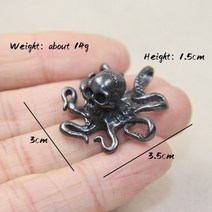 인테리어 소품 조각상 사무실 카페 장식품 금속 황동 작은 문어 동상 차 애완 동물 책상 행운의 가정 빈티지 동물 공예 가정, 문어 조각상 14g