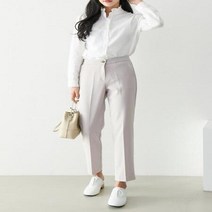 레이스목 블라우스