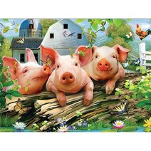 복돼지 가족 우드 직소퍼즐 해돼지띠 행운 행복 재물 장수 가져다주는 럭키피그 나비 말 풍수 조각퍼즐 모음 어르신 효도선물 집콕취미 집중력향상 성인용 스트레스 해소, 복돼지 가족 퍼즐08호, 1000피스
