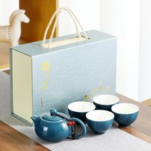 Ecool 전통 중국 도자기 여행용 이효리 보이차 화사 다도세트 휴대용 캠핑용 다기세트 다구 녹차, 안 개 청 향 배