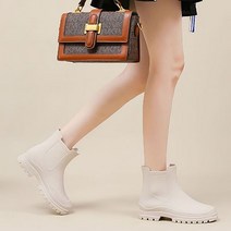 슈레나 여성용 플루에 비오는날 첼시 안감 레인부츠 패션장화 굽4cm