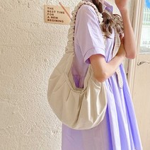 대학생 숄더 가벼운 에코백 가방 끈 반달 숄더백 슬링백가방 하프문스트랩백 숄더 에코백 여자