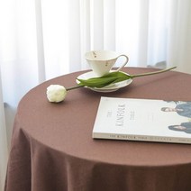 브라운 면린넨 식탁보 테이블보.레브라이프, 4인용