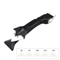 초보자 3in1 실리콘 스크래퍼 타일 줄눈 실리콘제거기 다용도헤라, 블랙+스틸, 1개