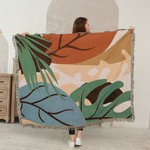 차박 캠핑 여행 사무실 자동차 낮잠 커버 홈 소파 장식 다기능 숲 피크닉 매트 니트 던지기 담요, 02 Hawaii_01 130x160cm