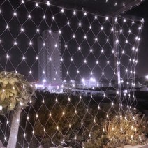 [은하수] 300구 녹색선 LED 그물네트 백색 지니전구