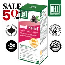 캐나다 벨 라이프스타일 통풍 완화제 고트 릴리프 60캡슐 BELL Gout Relief 60 caps, 60캡슐(정) x 6병(5+1)