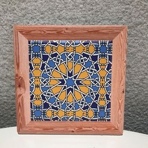 유럽 스타일 코스터 세라믹 단열 매트 향수를 불러 일으키는 작은 타일 데스크탑 보호 방지 세라믹 타일 코스터 워터 코스터, 그림과 같이 016