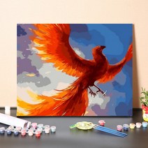 행운과 장수 건강복을 가져다주는 봉황 유화 그림그리기 DIY 명화 그림 색칠하기 캔버스 액자형, B