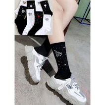 여성양말 포인트 자수에 큐빅으로 수를 놓은 여성 패선 긴양말