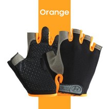 안티 슬립 반 손가락 자전거 장갑 통풍 남성 여성 스포츠, [03] L, [07] Orange