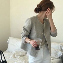 봄가디건 전문점 궤짝을 치우다 2023 년 봄계절 캐쥬얼 쇼트 점퍼 여성 스윗 오피스 단추 상의 4990991022