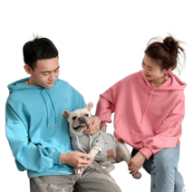강아지견주커플룩 강아지커플룩 강아지시밀러룩 패밀리룩 개플룩 애견 소형견 옷 트윈, 블루(기모)
