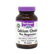블루보넷 칼슘 구연산 플러스 마그네슘 캐플렛 글루텐 프리 무설탕, 90개입, 1개