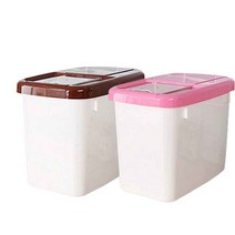 로아 라이스키퍼 쌀통 10kg + 계량컵 잡곡 보관함 플라스틱, 브라운