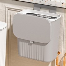OPOKI 주방휴지통9L 걸이형 공중부양 냄새차단 음식물 슬라이드 뚜껑 싱크대 쓰레기통, 1+1그/레/이, 1개