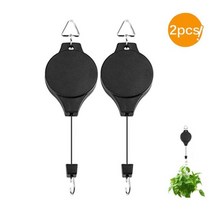 화분받침대 인테리어 이동식화분받침대 꽃 retractable pulley hook hanger pull down hanger for flower plant baskets 70, 2개